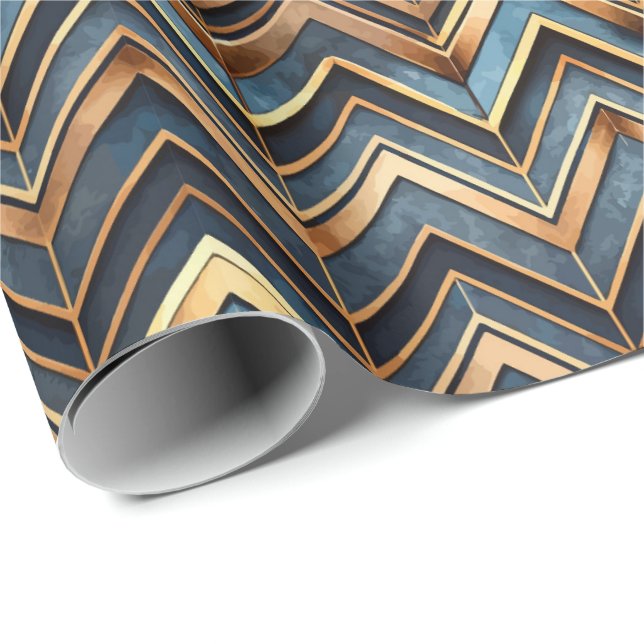 Cute Art Deco tiled pattern Wrapping Paper  Presentpapper (Rullad Hörn)
