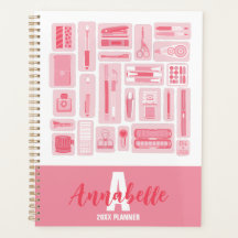 Cute Art Supplies Illustrated Mönster Rosa