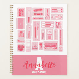 Cute Art Supplies Illustrated Mönster Rosa