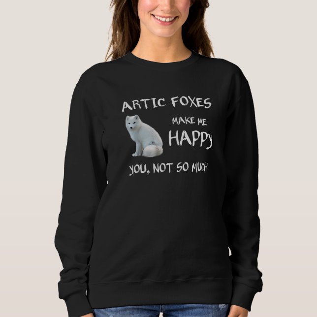 Cute Artic Foxes gör mig Lycklig Fox T Shirt (Framsida)