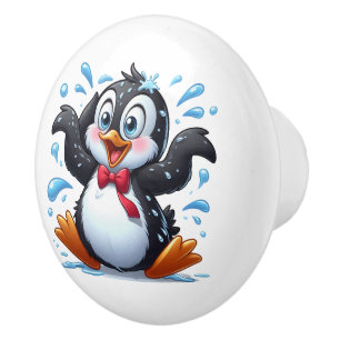 Cute artic penguin älskare knopp