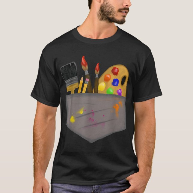 Cute Artist Costume - Art Painter Paint Push T Shirt (Framsida)