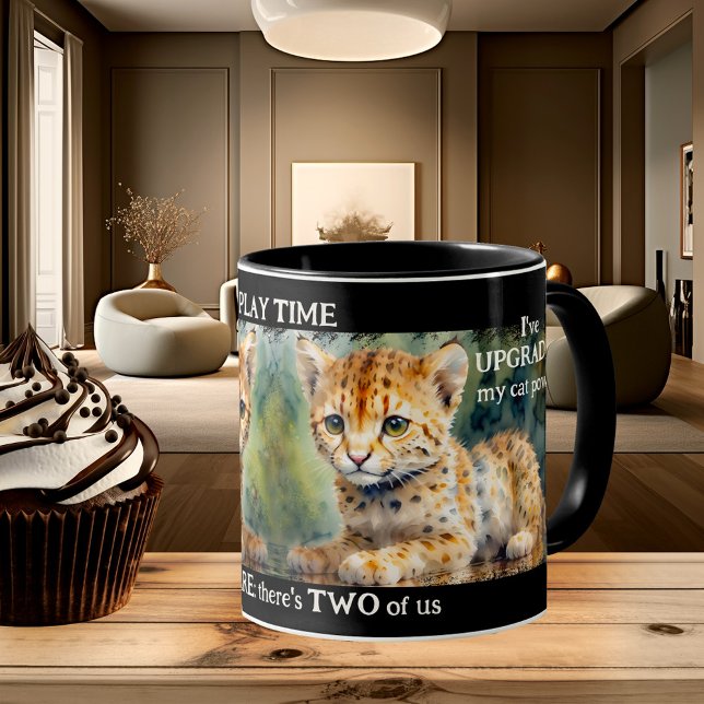 Cute Artistic Baby Tiger Cats Mugg (A cutes cat mug featuring a painting of two baby tiger kittens)