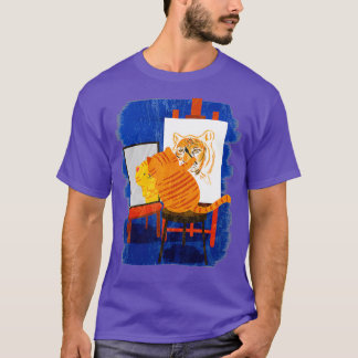 Cute Artistic Cat Cute Cat Paat Lejon Art T Shirt