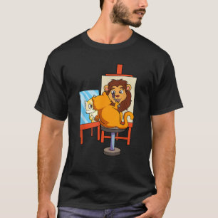 Cute Artistic Cat Cute Cat Paish Lejon Art Älskare T Shirt