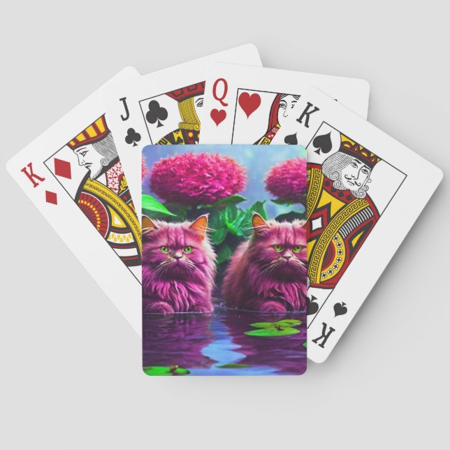 Cute & Artistic Cat Poker Cards Casinokort (Baksidan)