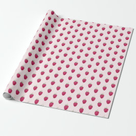 Cute Artistic Watercolor Raspberry Pattern Presentpapper