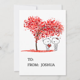 Cute Artsy Watercolor Valentine Personalize Julkort