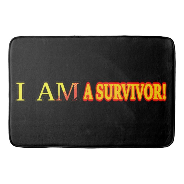 Cute Artwork Design ’SURVIVOR’. Köp nu Badrumsmatta (Framsidan)