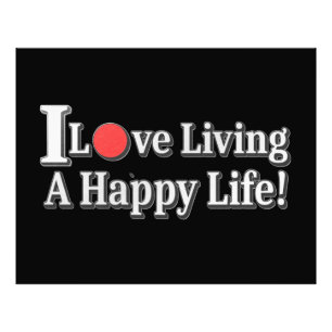Cute Artwork Design Ungefär "Lycklig Life". Köp Fototryck
