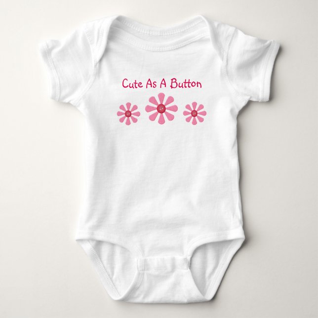 Cute as a Button Baby Bodykostym T Shirt (Framsida)