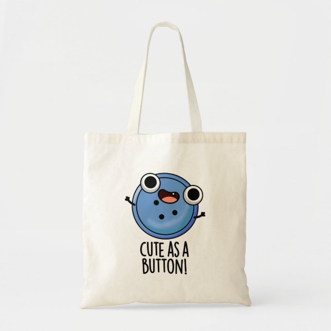 Cute as a Button Funny Sewing Pun Tygkasse (Framsidan)