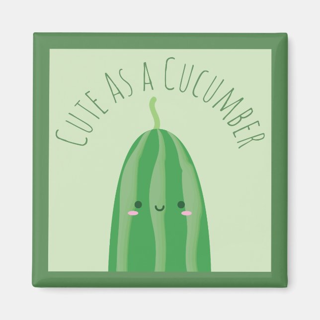 Cute as a Cucumber Funny Cutecumber Magnet (Framsidan)