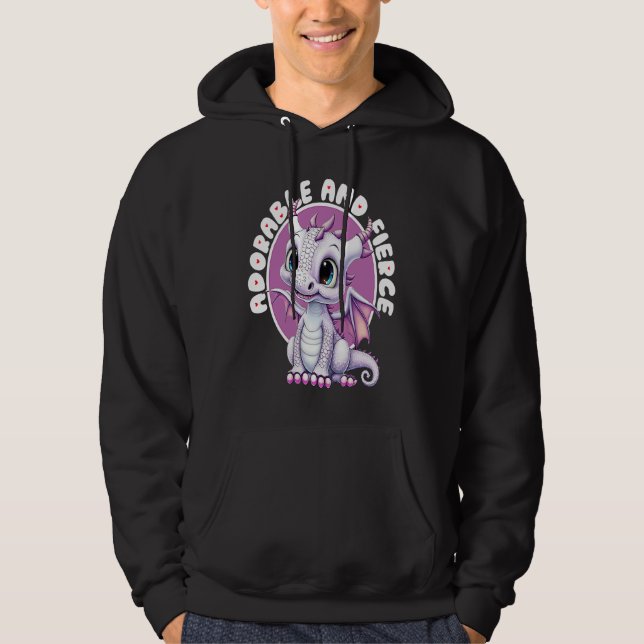 Cute As AF Dragon Adorable And Fierce Hoodie (Framsida)