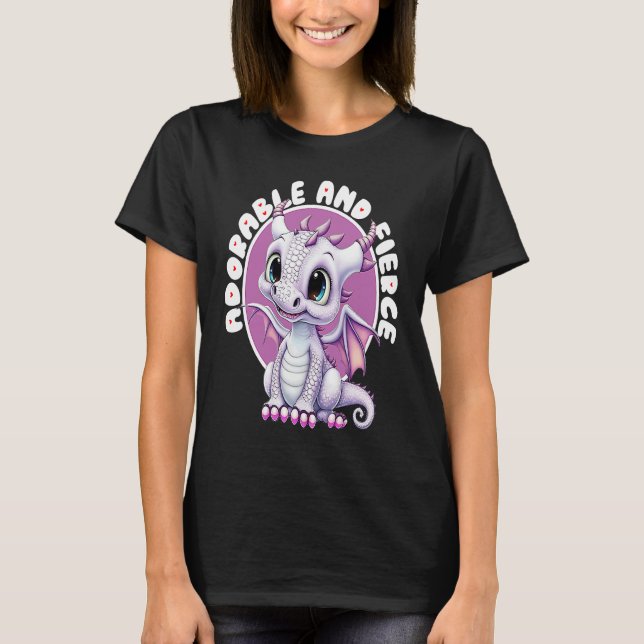 Cute As AF Dragon Adorable And Fierce T Shirt (Framsida)