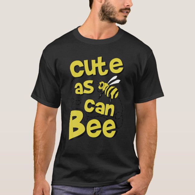 Cute as Buzzing Bee Porträtt t Shirt (Framsida)