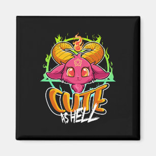 Cute As helvetet Halloween Kawaii Phomet Funny Sat Magnet