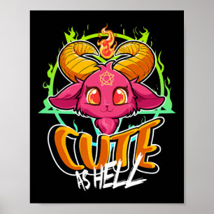 Cute As helvetet Halloween Kawaii Phomet Funny Sat Poster