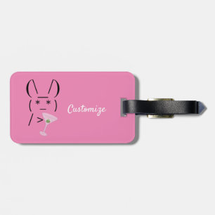 Cute Ascii bunny holding martini Thunder_Cove Bagagebricka