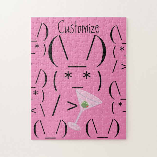Cute Ascii bunny holding martini Thunder_Cove Pussel (Vertikal)
