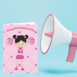 Cute Asian Cheermanager Personlig Birthday Girl Kort