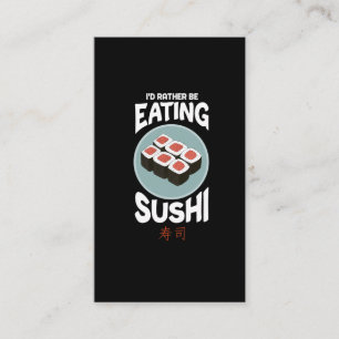 Cute Asian Food Kawaii Sushi Ris Fish Älskare Visitkort