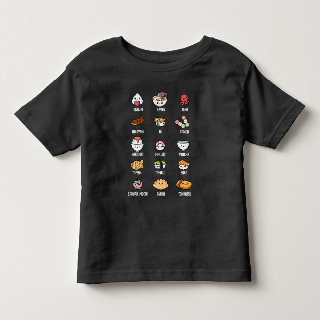 Cute Asian Food Kawaii Sushi Ris Fish Ramen Älskar T Shirt (Framsida)