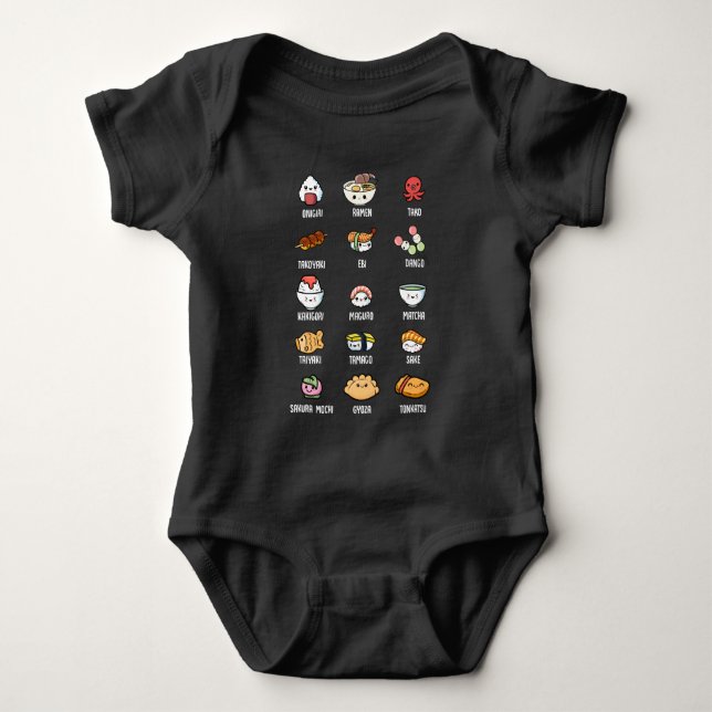 Cute Asian Food Kawaii Sushi Ris Fish Ramen Älskar T Shirt (Framsida)