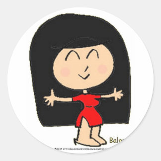 CUTE ASIAN GIRL RUNT KLISTERMÄRKE