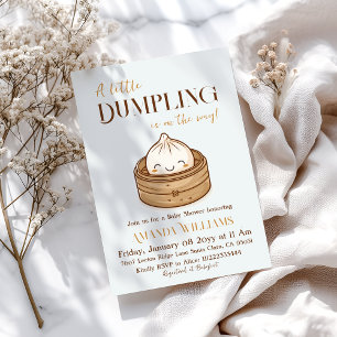 Cute Asian Kawaii Little Dumpling Baby Shower Inbjudningar