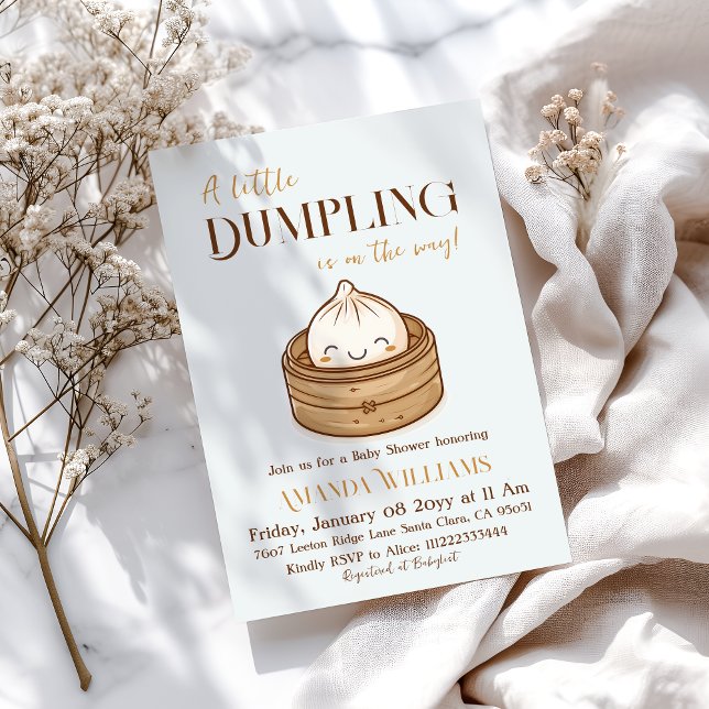 Cute Asian Kawaii Little Dumpling Baby Shower Inbjudningar (Skapare uppladdad)
