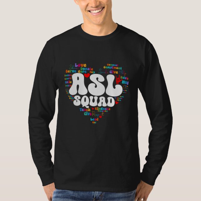 Cute ASL SQUAD Appreciation Week back to school T Shirt (Framsida)
