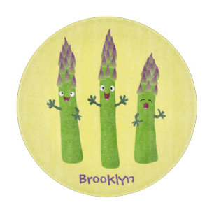 Cute asparagus singel vegetabilisk trio-tecknad