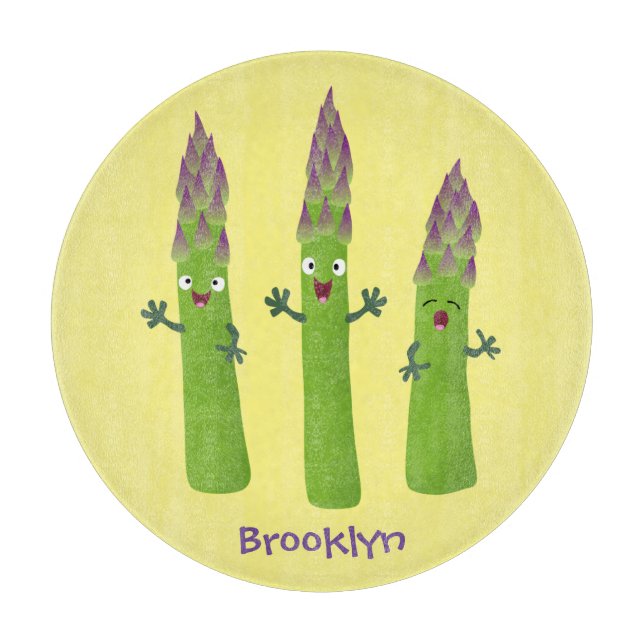 Cute asparagus singel vegetabilisk trio-tecknad (Framsidan)