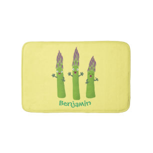 Cute asparagus singel vegetabilisk trio-tecknad badrumsmatta