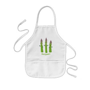 Cute asparagus singel vegetabilisk trio-tecknad barnförkläde