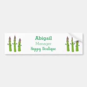 Cute asparagus singel vegetabilisk trio-tecknad bildekal