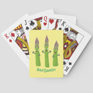 Cute asparagus singel vegetabilisk trio-tecknad casinokort