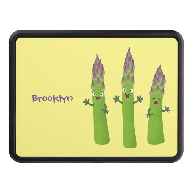 Cute asparagus singel vegetabilisk trio-tecknad dragkroksskydd (Framsidan)
