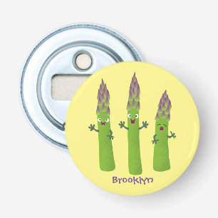Cute asparagus singel vegetabilisk trio-tecknad flasköppnare