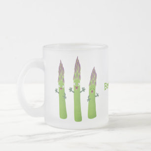Cute asparagus singel vegetabilisk trio-tecknad frostad glasmugg