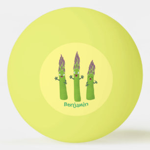 Cute asparagus singel vegetabilisk trio-tecknad pingisboll