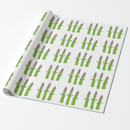 Cute asparagus singel vegetabilisk trio-tecknad presentpapper