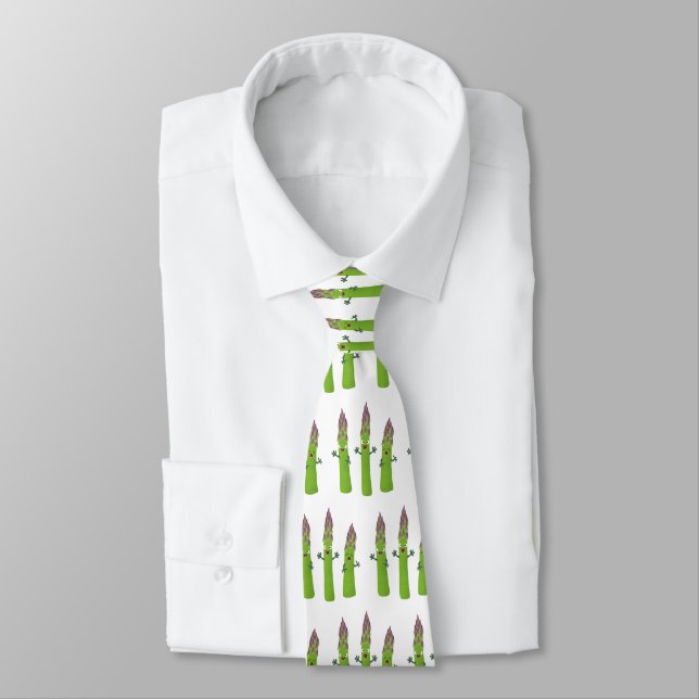 Cute asparagus singel vegetabilisk trio-tecknad slips (Bunden)