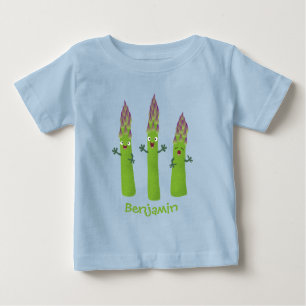 Cute asparagus singel vegetabilisk trio-tecknad t shirt