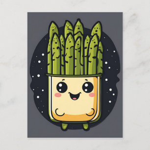 Cute Asparagus Veggie Vykort