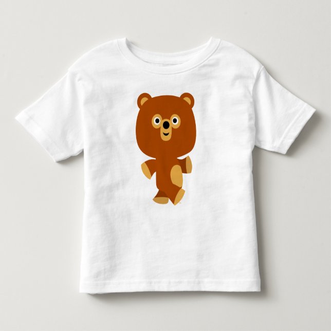 Cute Assertive Tecknad Bear Children T- Shirt T (Framsida)