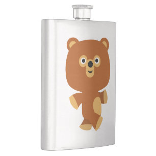 Cute Assertive Tecknad Bear Classic-kolv Fickplunta