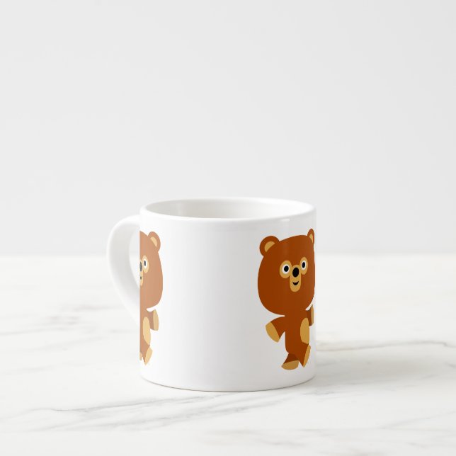 Cute Assertive Tecknad Bear Espresso Mugg Espressomugg (Framsida vänster)