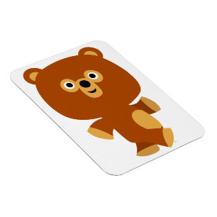 Cute Assertive Tecknad Bear Flexible Magnet